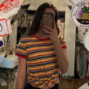 Shein Rainbow Striped Top